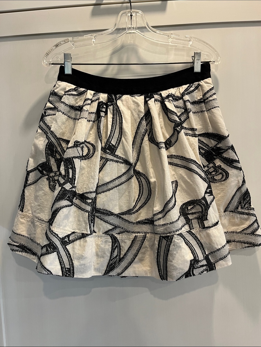 Pink Tartan Black Grey & Cream Printed Circle Mini Skirt with Black Waistband